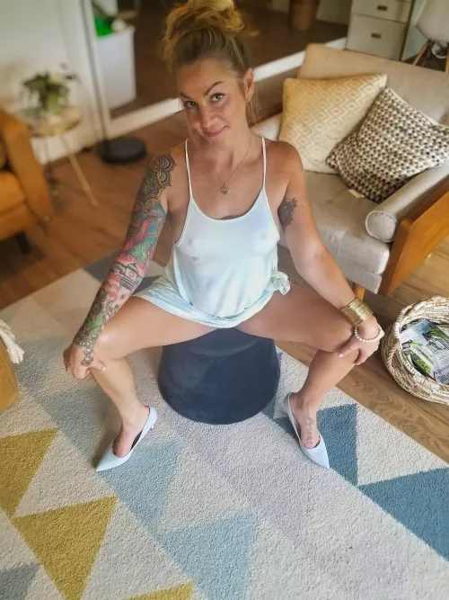 I swear it wasn't cold 😜You like? or should I put a bra on?🤣 by fiery_irish_aries