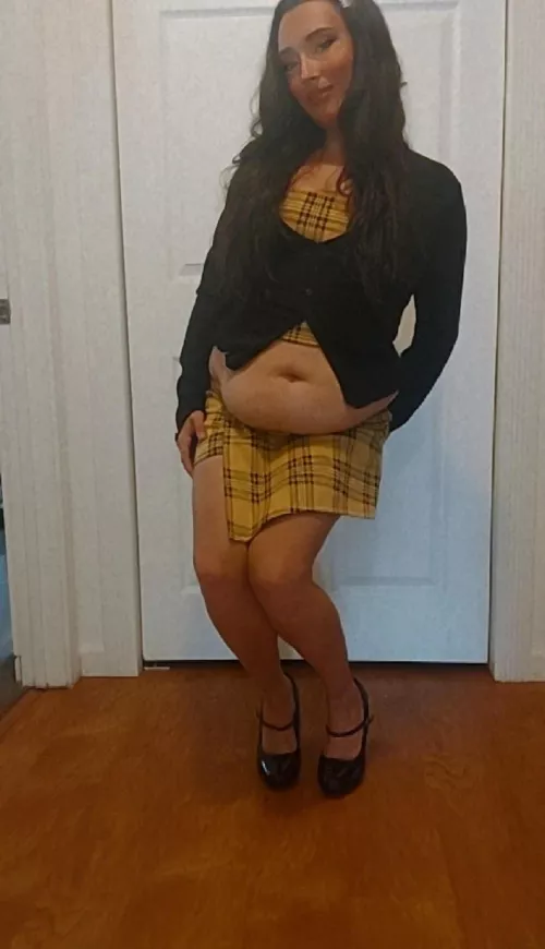 I think I like this school girl look..belly hanging over 🤩 by MissBiancaLux