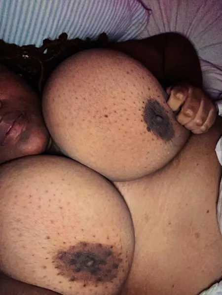 I think my boobs have gotten bigger since i’ve been gone! Idk what do you think?😜 by blackgirl97