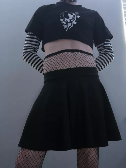 I took the advice of trying a skirt and I love it, now I just need to get some black nail polish to complete the look by Phuk_Boi3