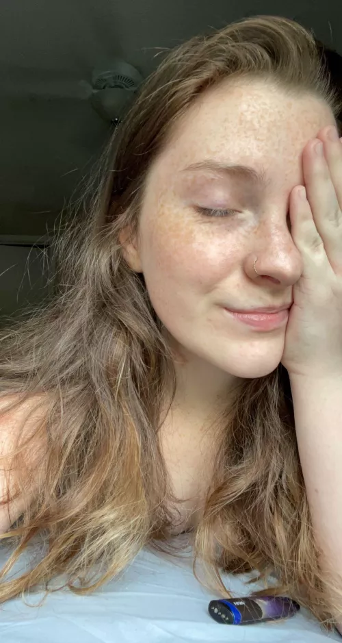 I used to get made fun of in school for my freckles, and also the fact that i have two different colored eyelashes (it makes it look like i have none). Wanted to show off both because i finally started embracing it! 😇 by lilelfbaby518