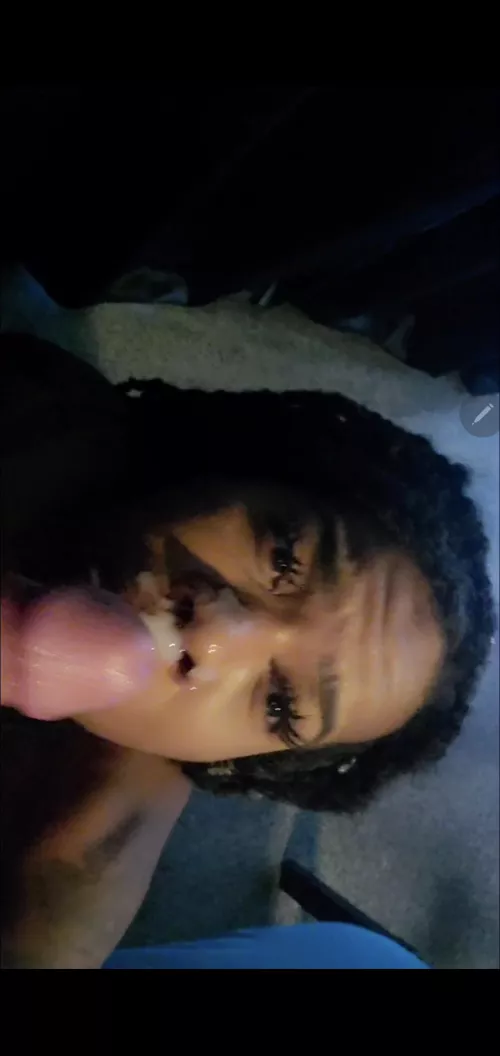 I usually prefer cum in me but today I let his BWC plaster my face with his thick white cum! Who else loves making chocolate glazed sluts? by Ebonyhotwife83