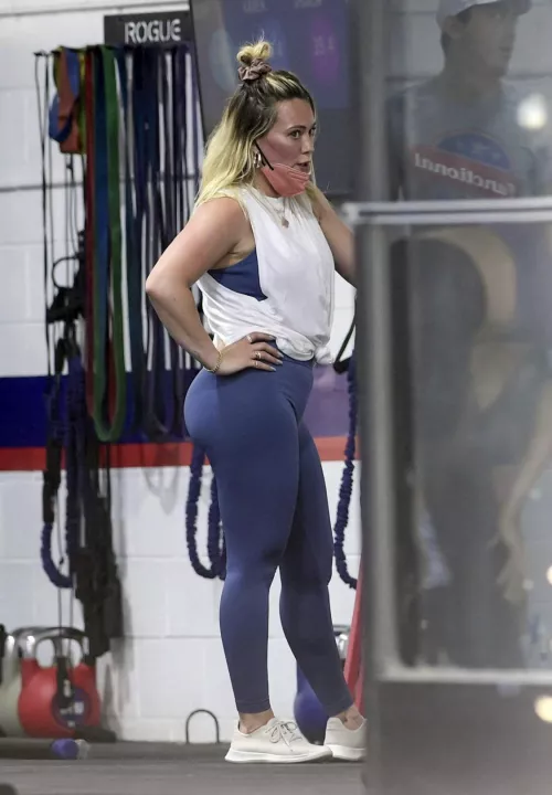 I want to pin Hilary duff against the wall and hump her ass in these leggings by LumpySurprise5556