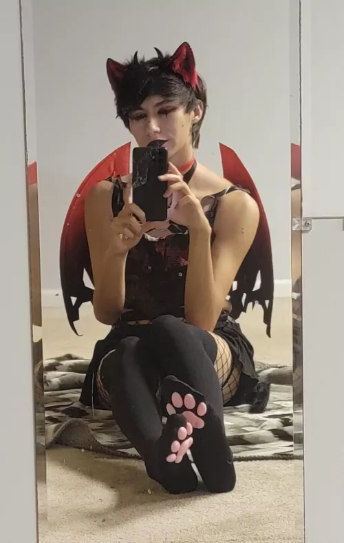 I was a devil catboy for Halloween >:3 by willzoneium