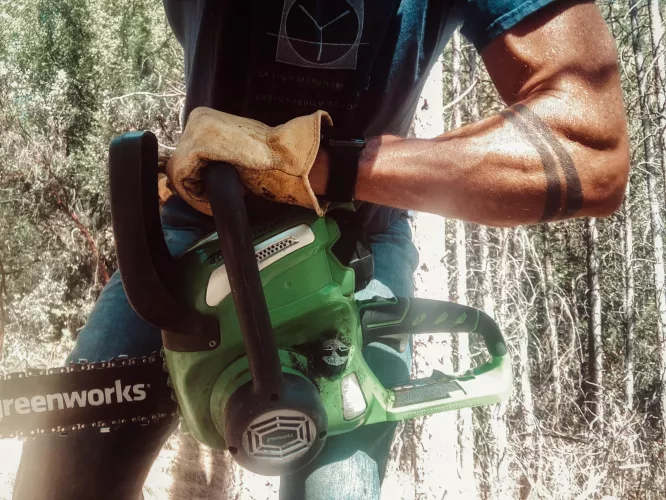 I was clearing land yesterday and thought you might enjoy seeing my tool. by OmStudly