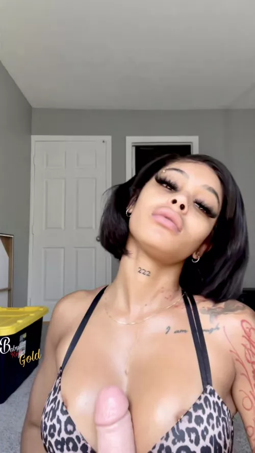 I was just trying to take a selfie, but he keeps trying to stick his dick between my tits and fuck em 😂 by Babyredgold