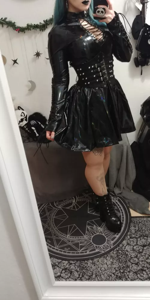 I wish I would not ever have to take this dress off. So shiny and nice 😍 OC by LunaticalWitch