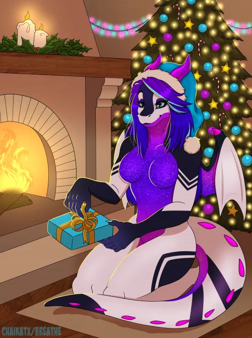 I wonder what's inside..🎁 art by me, @chaikatx on twitter! by radi0activegoldfish