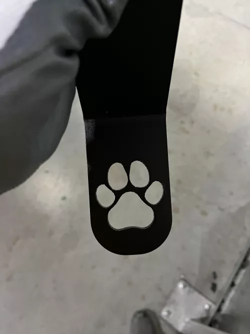 I work at a rv parts manufacturer and one of the pieces that I had to put in a box today had a paw design! :3 by Vicktheick