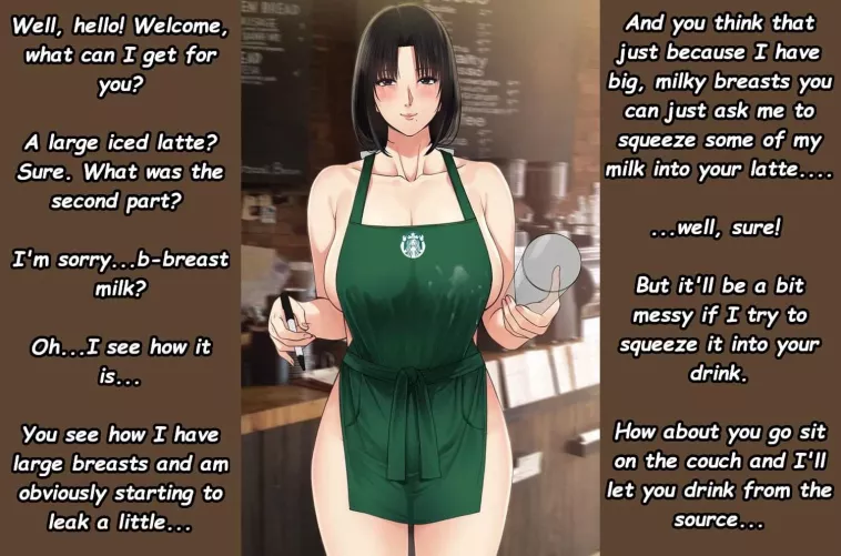 Iced Latte with…Breast Milk? [Meme] [Big Tits] [Lactation] [Twist!][Implied Breastfeeding] by ptcardinal17
