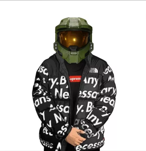 If I use this picture for my profile pic, will it get me In trouble? I just found the two pics. The Supreme one on Google, and the master chief helmet on reddit, I cropped the helmet so the background isn't in the image, and the Supreme meme didn't hav by ZelexJuggalo