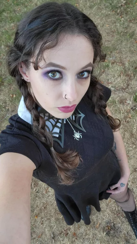 If I were your girlfriend would you let me dress like Wednesday Addams all year round?? by Ava-alice