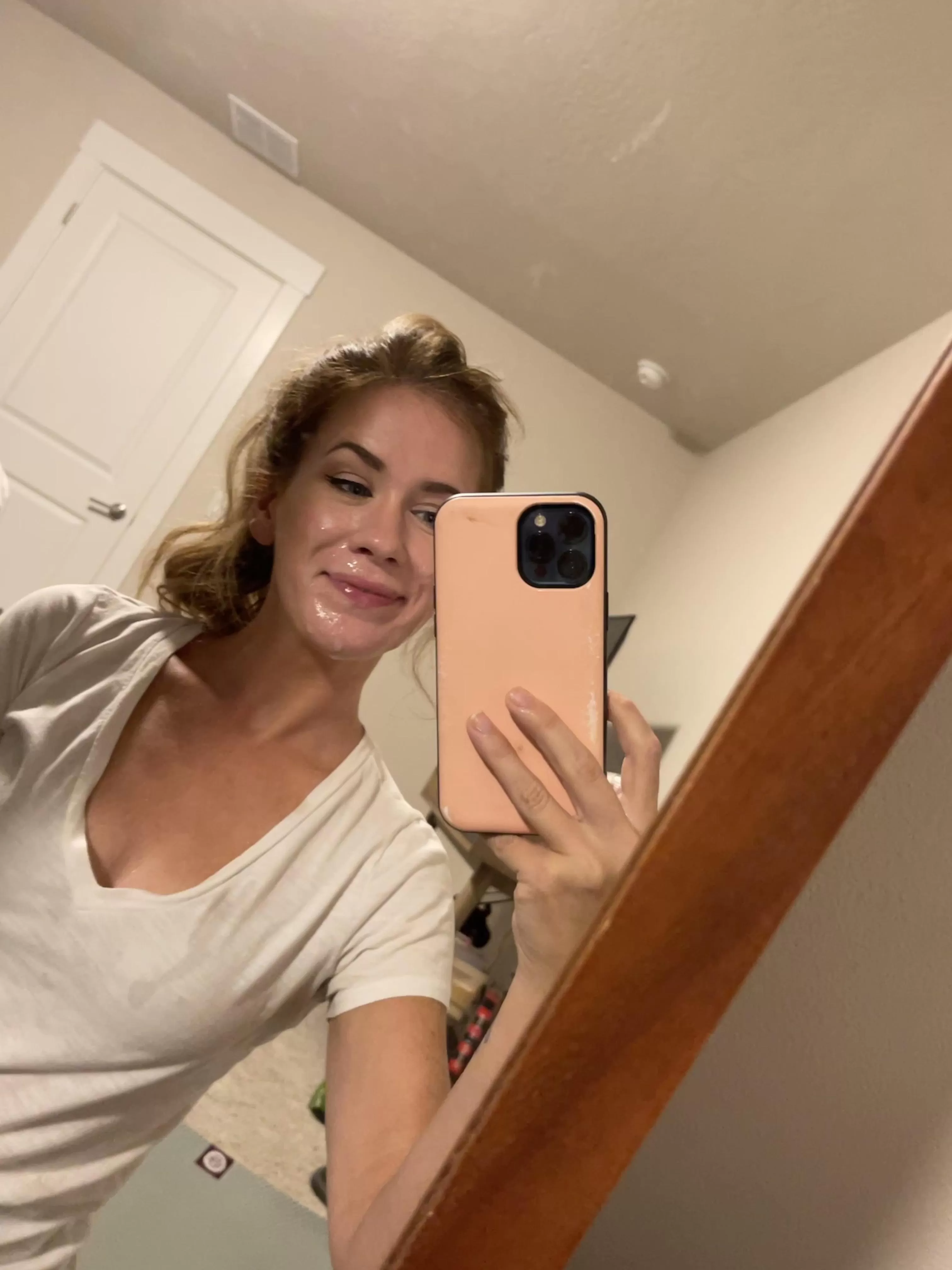 If I’m not ready to wash it off i’ll just let it gloss over my face 🙈 posted by bisforblowjob