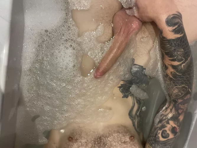 If it don’t reach your belly button is it’s big enough ? 😉😈💦 by Inked_micky