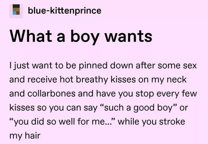 If this is truly what a boy wants, then consider it done 😘 posted by miss-gentle