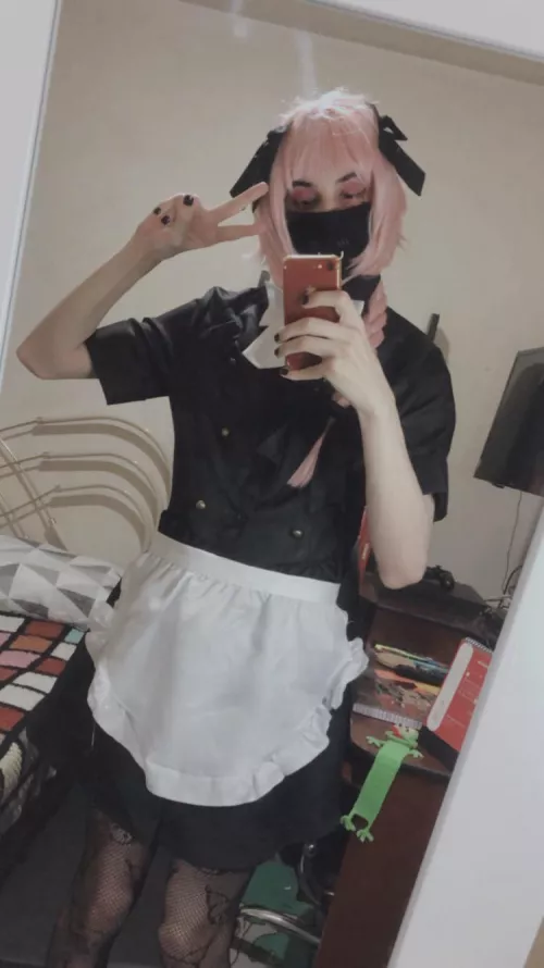 If you give this maid a hug I will perform any service for free 👉🏻👈🏻 by Femboy_alma