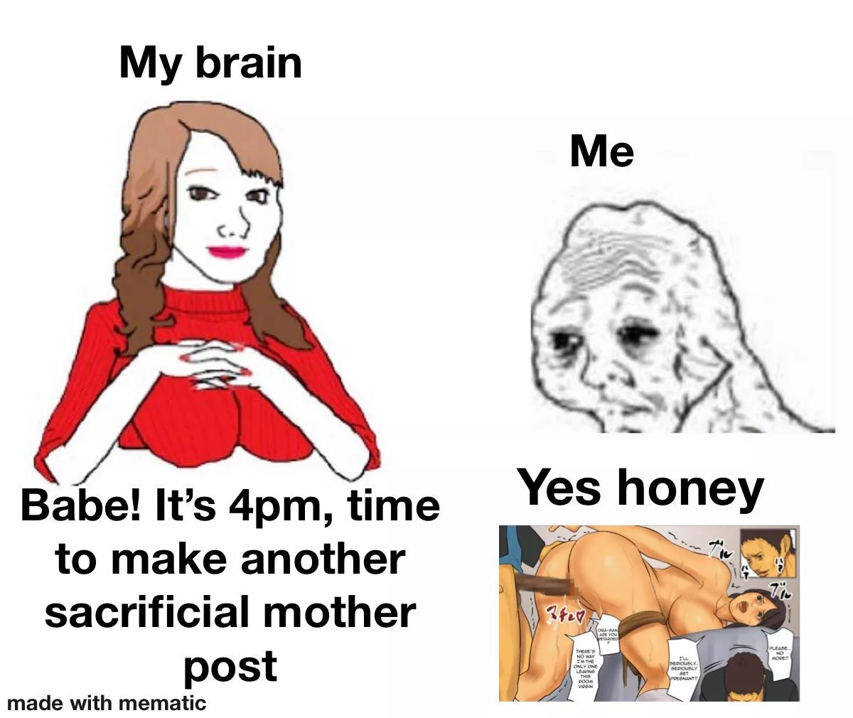 If you see sacrificial mother it’s me always, follow me for unfunny memes. posted by PsychoLorenz