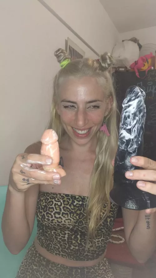 If your dick is more like the pinky one , I'm gonna use the black one on your ass , so maybe like that you will learn what BIG THINGS FEELS inside. Say *ME* , and mommy will tRAIN your slutty ass [Domme] by vstelar