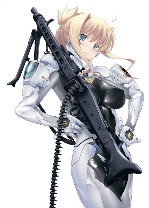Ilfriede von Feulner Fortified Suit Armed With A MG42 (Unknown) [Muvluv] by sequence_string