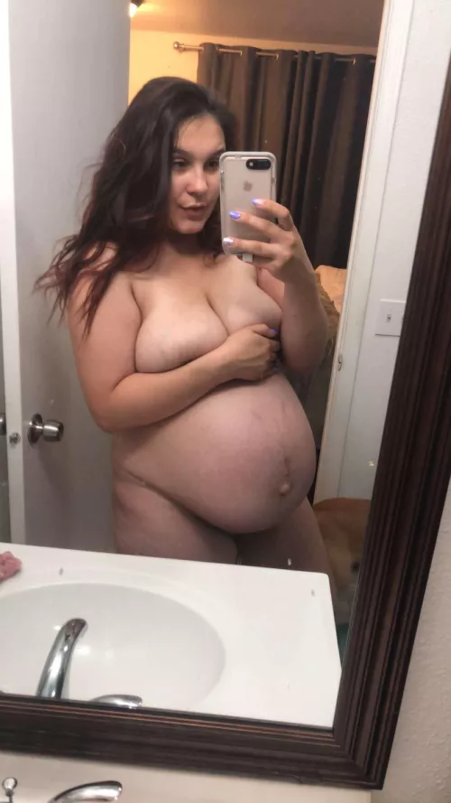 I’m always so big in pregnancy, must be why you guys love me so much. by Pregnantgoddess20