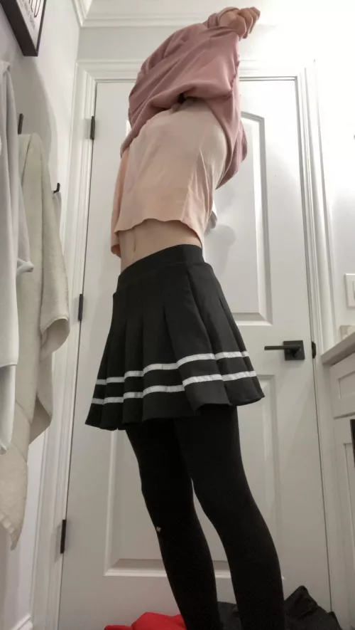 I’m feeling really dysphoric and hate being so tall. At least the fake boobs help :/ by Nadie_Nada