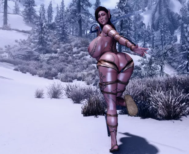 I'm in the process of renewing my Stacked Elf Follower Lillivineth. Now she has a new higher poly body & face. Also, slightly bigger rack. Work in progress.