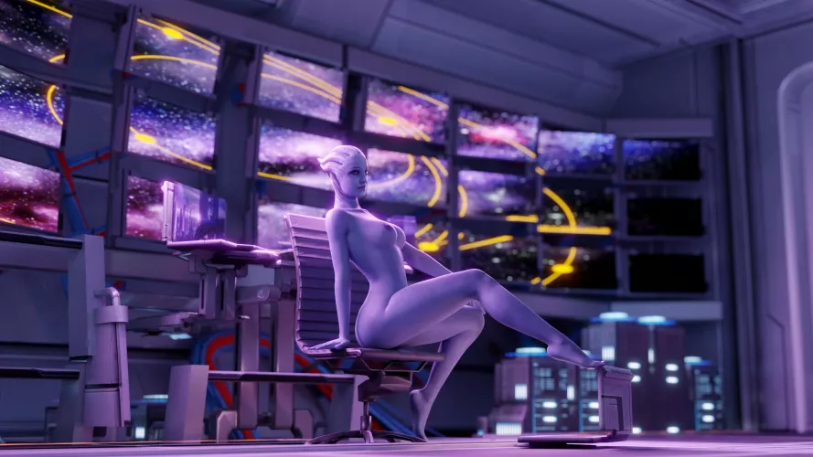 I'm learning Blender, so here's Liara, the Shadow Broker (by me) by Makverus