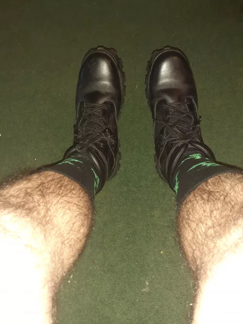 I'm officially a boot guy now, these are my waterproof Rocky Public Service Boots. I used to wear them on Saturday and Sunday at my weekend job. I bought some Thursday Boots to wear on the weekend. These are now my full time Monday through Friday. by PublicSherbert2746