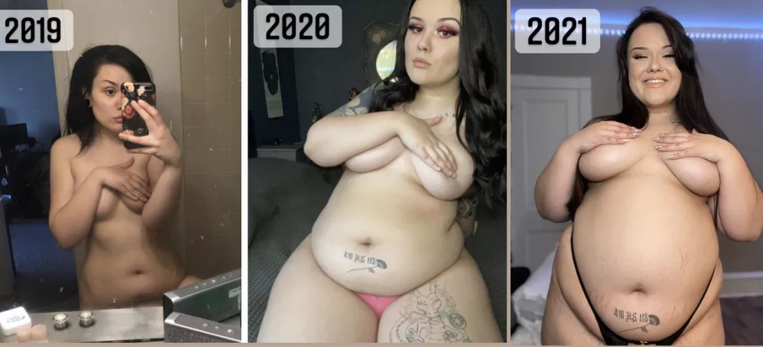 Im so excited to see the pic for 2022 😅❤️ My belly is so much bigger every year! by RosieMarieFeedee