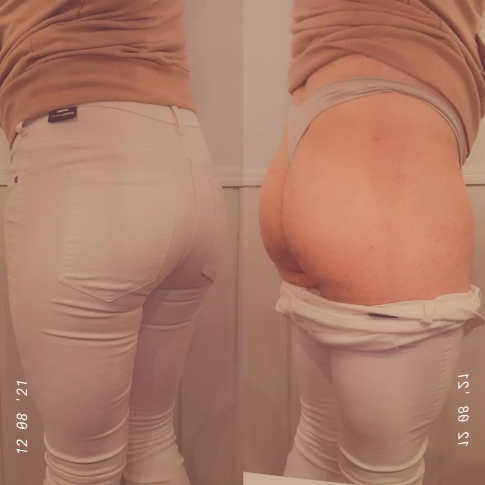 Im tempted to wear pink thongs with these jeans so people will see them through😍 posted by pantysecretss