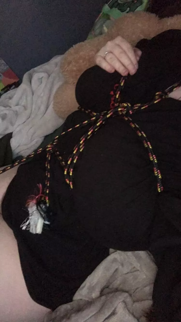 I’m trying to get better at tying on myself 😊 posted by BabyBitchKaylie