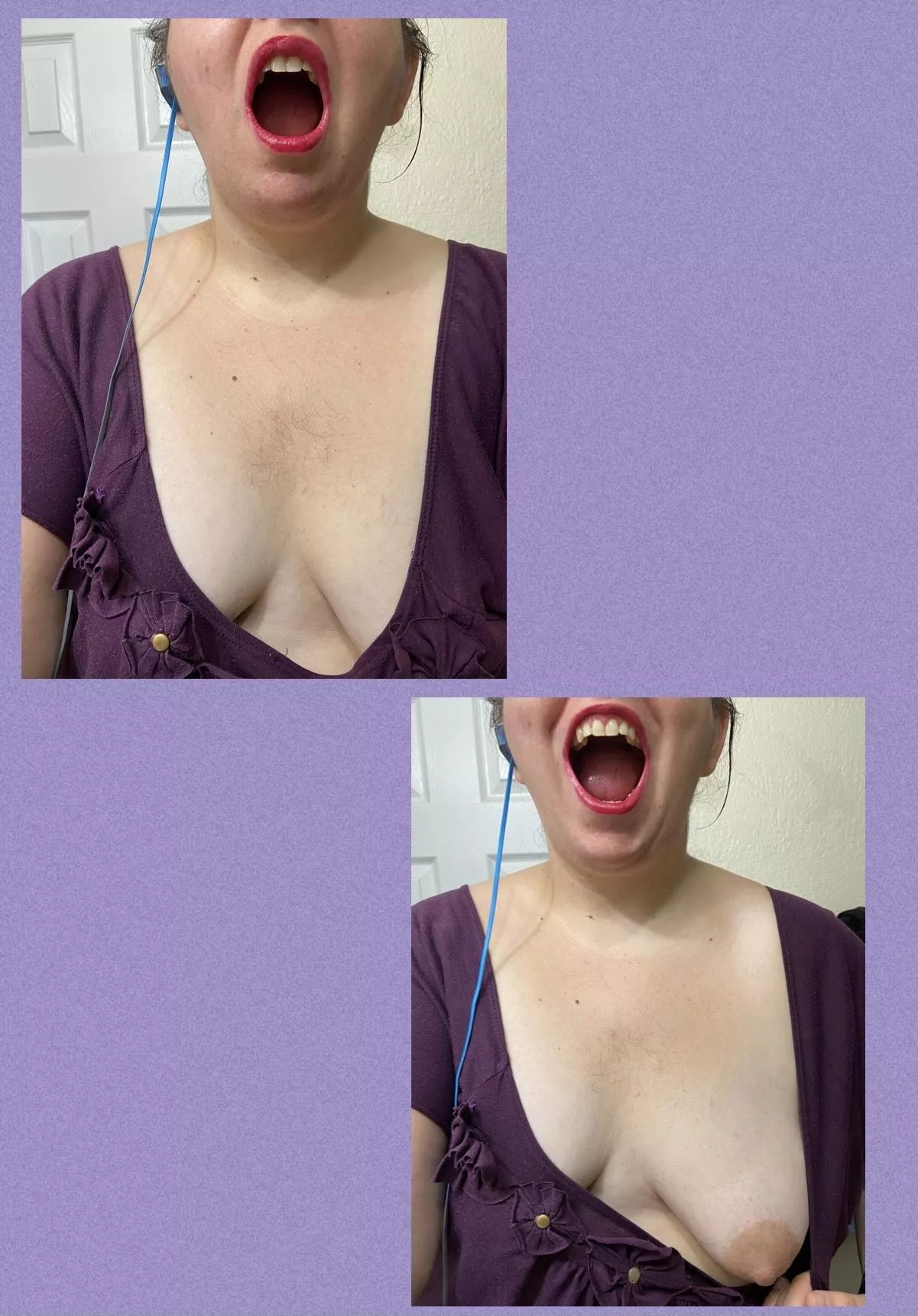 I’m trying to learn to use lipstick without it smearing. Here, I was letting it dry. posted by Stillinmetamorphosis