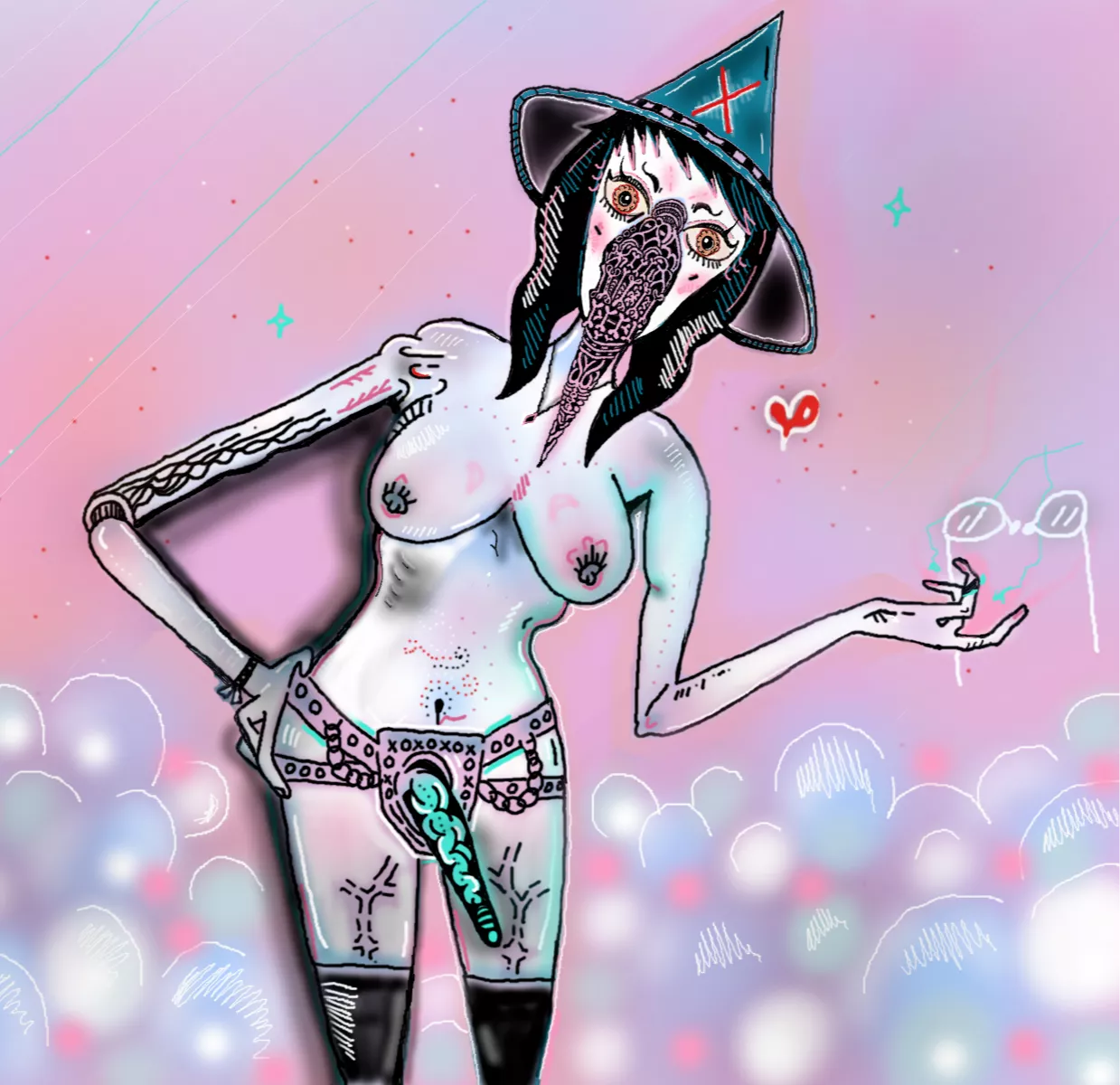 Im usually a surreal bodyhorror artist but I made a dommy mommy plague doctor in the spirit of the endemic posted by Dramatic-Bat9184