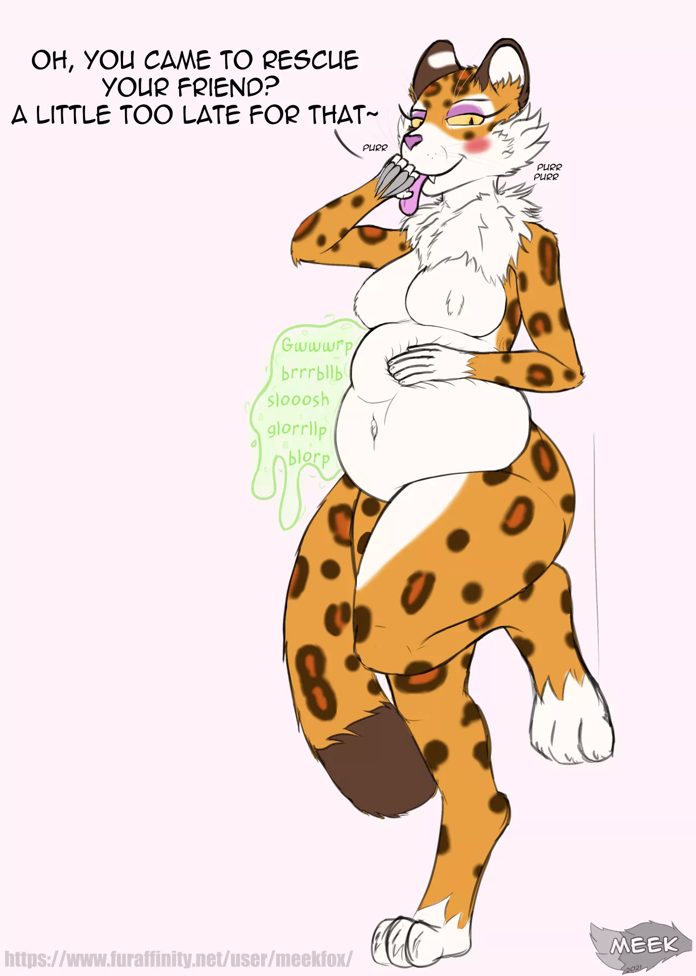 {Image} Clawroline's lunch [Meek-Fox] (Female, Digestion, Leopard pred) posted by FreakyMeeky