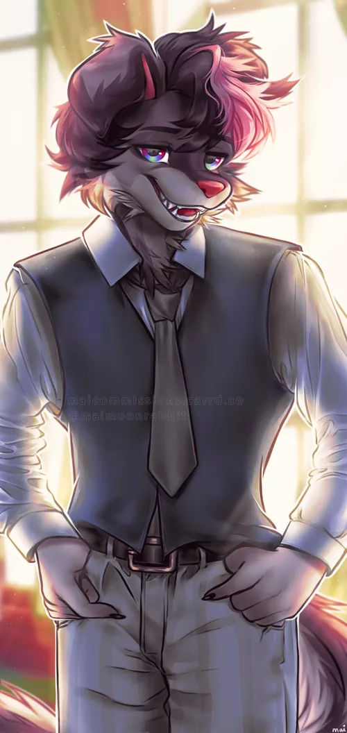 In a Beastars uniform! (ych by @maimoonrabbit) by maimairabbit