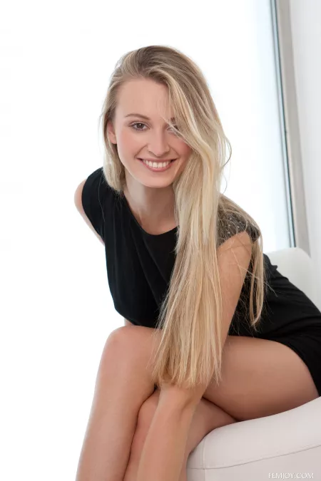 In a black dress and a lovely smile by poodhope