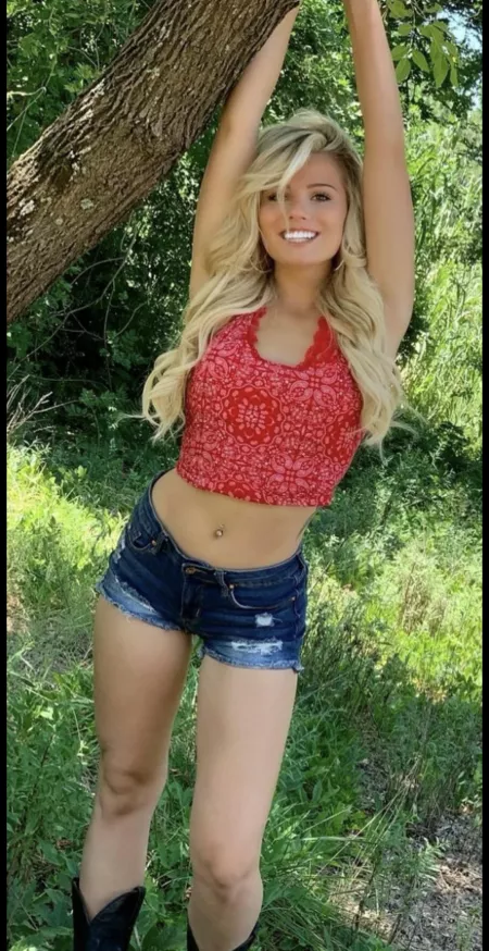 In a crop top by FamiliarBelt123