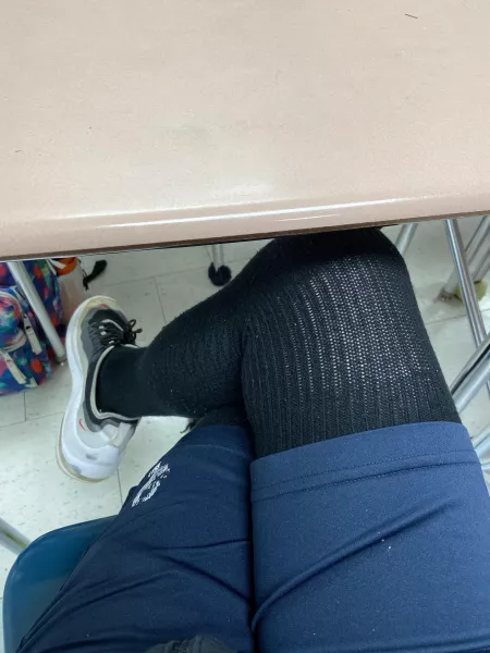 In class with thigh highs on (: by Femboylover25