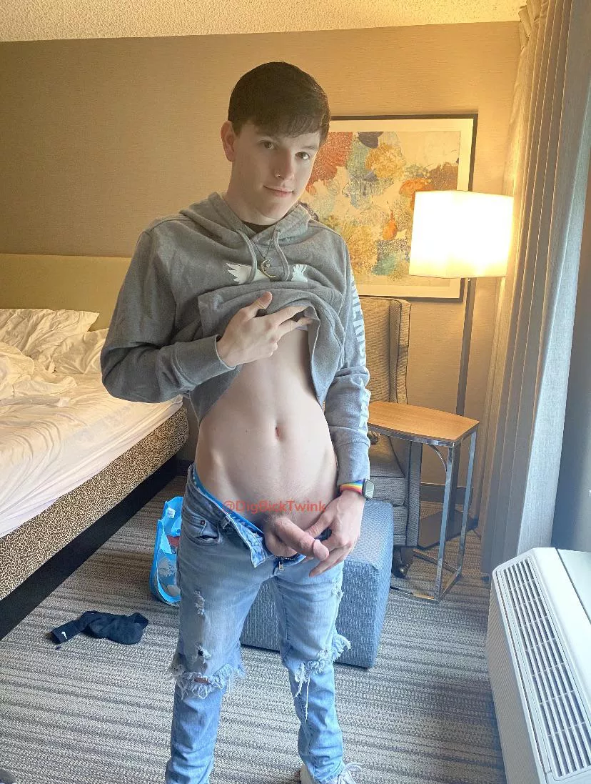 In front of my hotel window… I hope no one seen 😋 posted by DigBickTwink