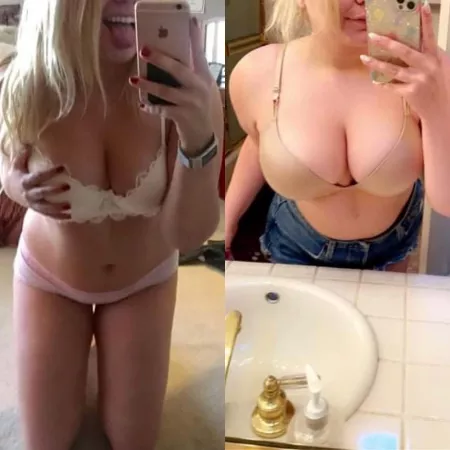 In love with my cleavage now :-) (5 years growth) by Pinkbunnybabex0