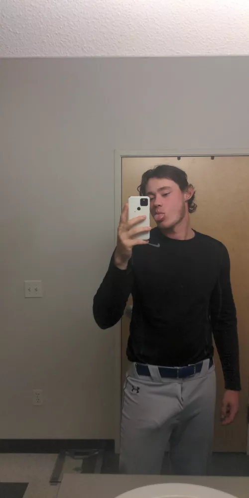 In my baseball uniform by xldoublesausage