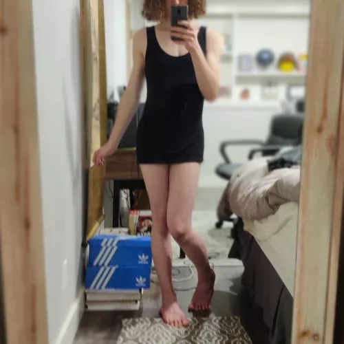 In my makeshift dress, ie. a stretchy top by em-9