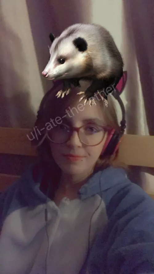 In my onesie and w an opossum filter by i-ate-the-ether