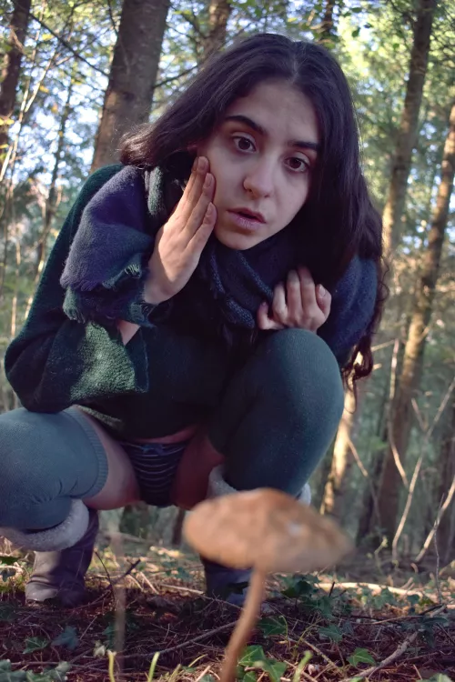 In panties outdoor trying to find some mushrooms~ by Mrs_Elisabeth