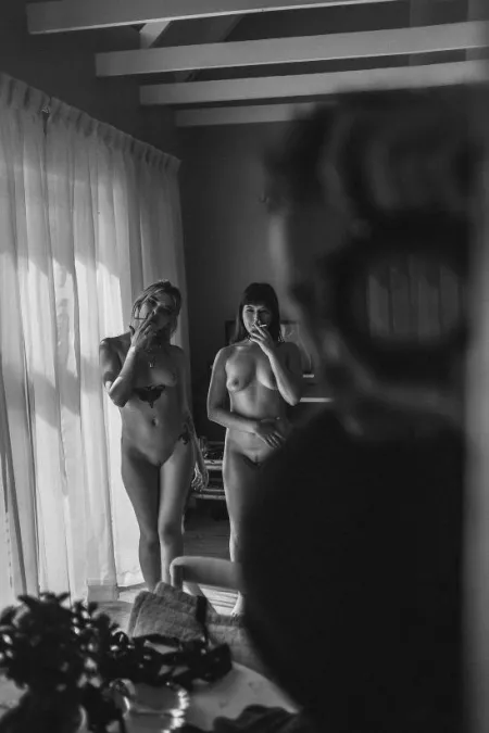 In the nude having a cigarette. by littleluna_OF