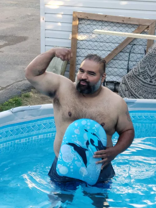 In the pool cooling this big ol bod off!!!!! by sailorbuoy67