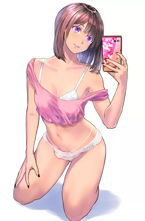 In Their Underwear Taking A Selfie (Shiratama) [Original] by sequence_string