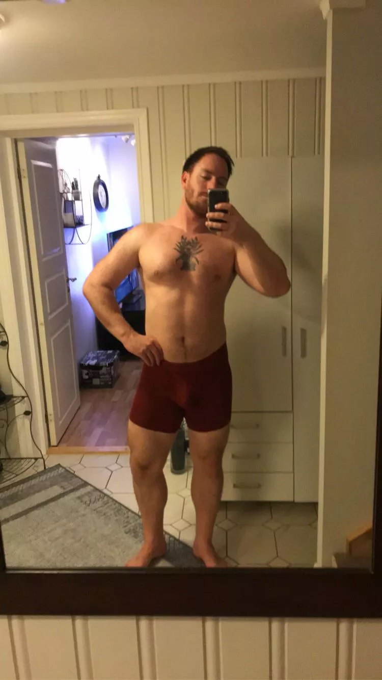 Increasing inn weight like crazy! Up 4kg last 5 weeks after I started working out again, without eating more😁 Gotta love musclememory! Almost at 98kg bw posted by krudee