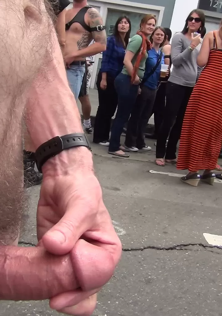 Indulging in their favorite fetish at Folsom. posted by Public-Erection-CFNM