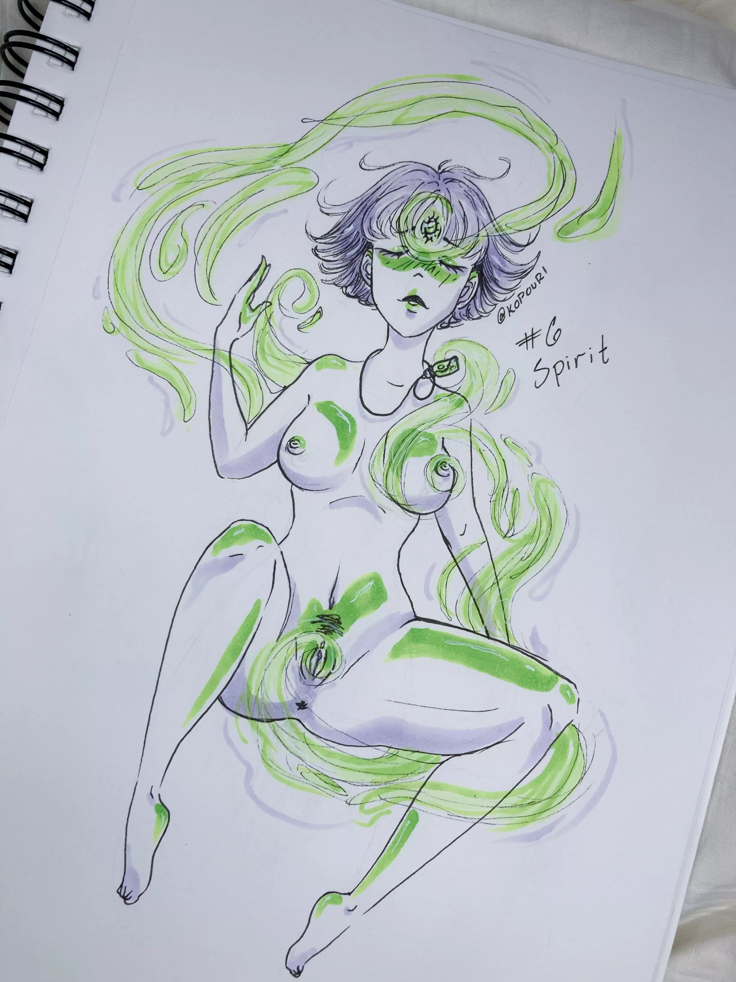 Inktober Day 6- Spirit… does this count as tentacles? (Kopouri) [OC] female posted by kopouri